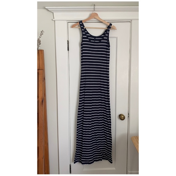 Striped navy & white maxi dress - Picture 1 of 5